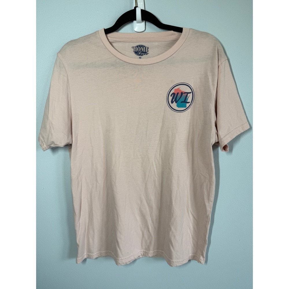 Home Free Unisex T-Shirt Size M Wisconsin Graphic Tee Wisconsin Badger State